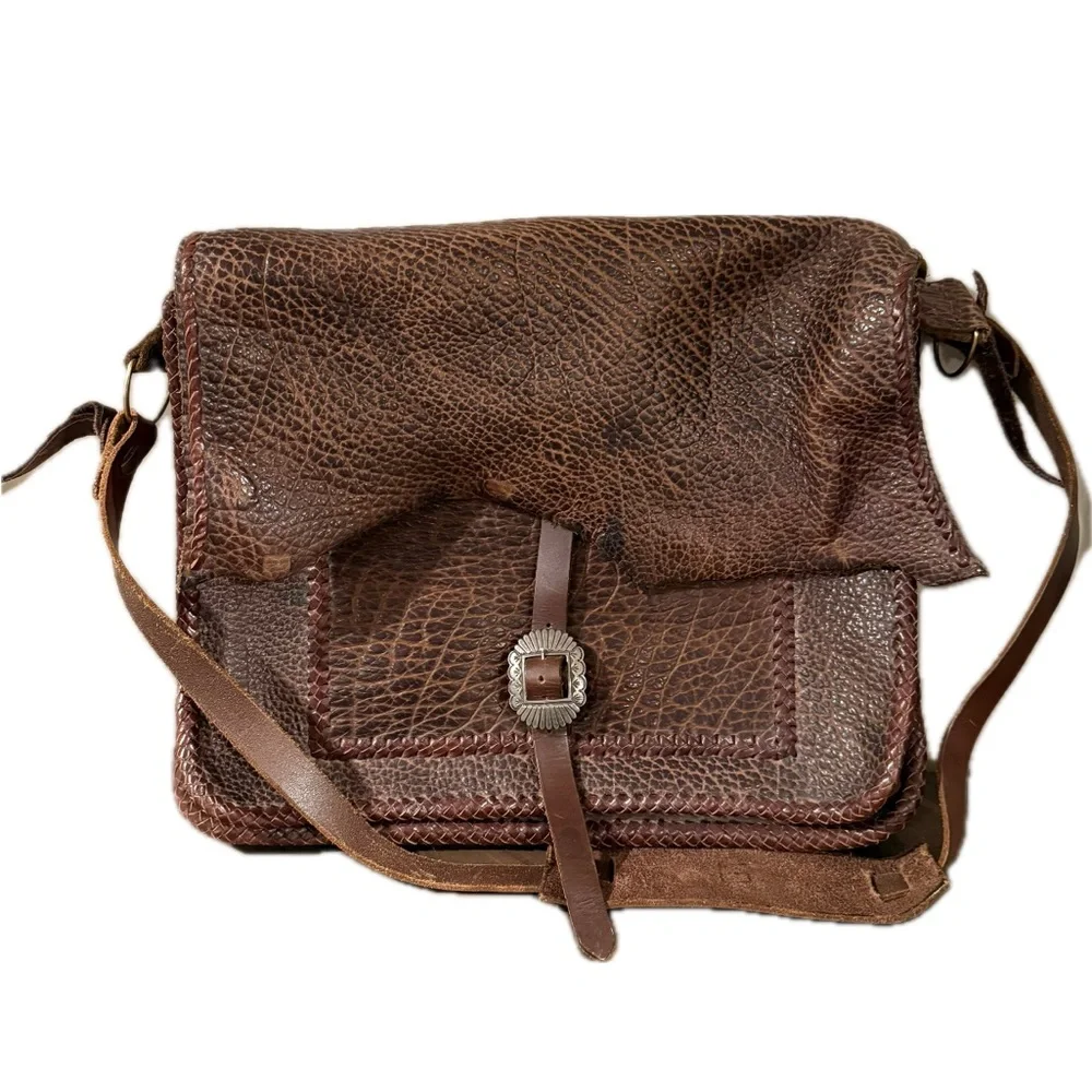 Artisan Handmade Leather Messenger Bag – Rustic Distressed Brown
